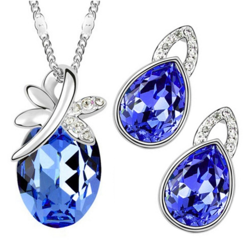 Necklace & Earrings - View of the Dragonfly Blue